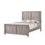 Ensemble de chambre à coucher grand lit 6 pièces en gris avec lit à panneaux, commode, miroir, commode et 2 tables de chevet-1635570603