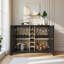 Buffet Mid-Century moderne cannelé avec support à vin-930989750
