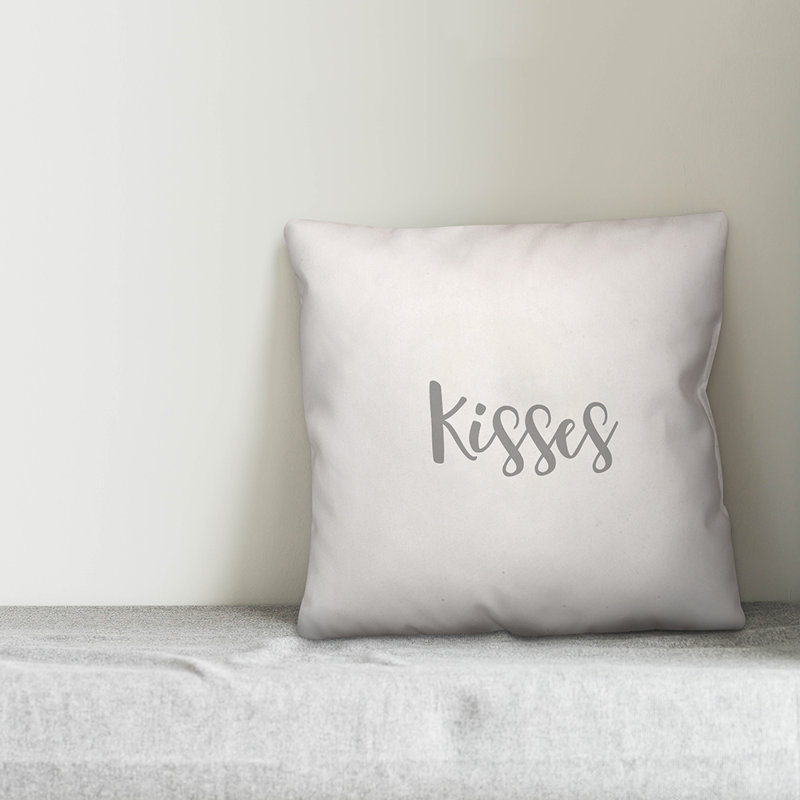  Coussin Kisses, Blanc, Housse de coussin