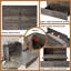 Grand lit escamotable Farmhouse avec station de charge et matelas pliable inclus, gris rustique-1199082629-1199082633