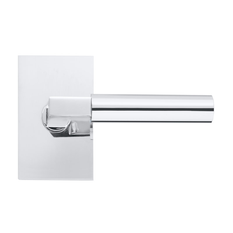 Faux levier Bravura 845-8 sur rosette contemporaine rectangulaire en chrome poli