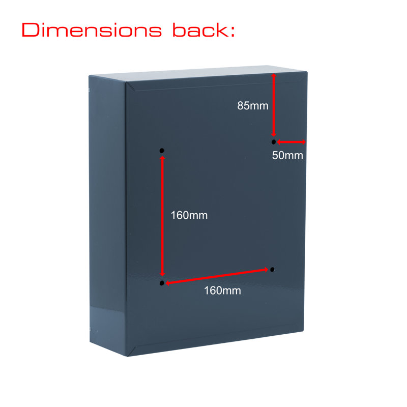 Compact Wall Mounted Galvanised Steel Lockable Weatherproof Post Box - 26x33x9cm, Anthracite