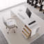 Bureau rectangulaire en bois manufacturé blanc + cuir avec 3 tiroirs-109306614