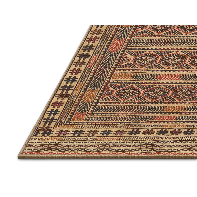 Tapis beige Southwestern, Rectangle 5 pi x 7 pi