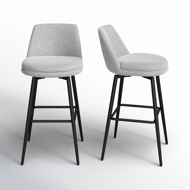 Betzalel Swivel Stool, White (Multi-colored), Bar Stool (30" Seat Height)