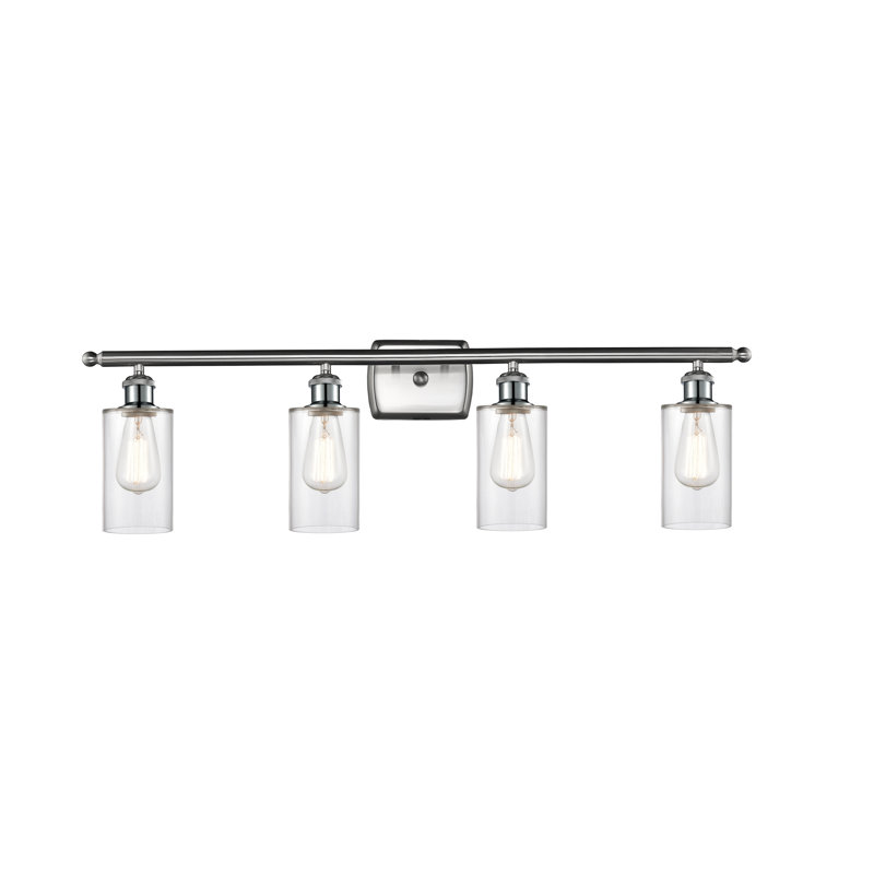 Éclairage de salle de bain à intensité variable à 4 lumières Mallette, Ampoule incandescente rétro de 60 watts, Transparent