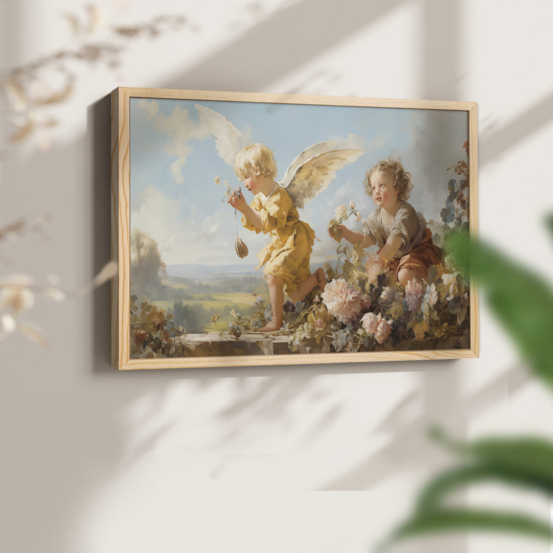 Angels From Above-I - Reproduction encadrée - Restickable, Naturel, H 16 po x l 20 po