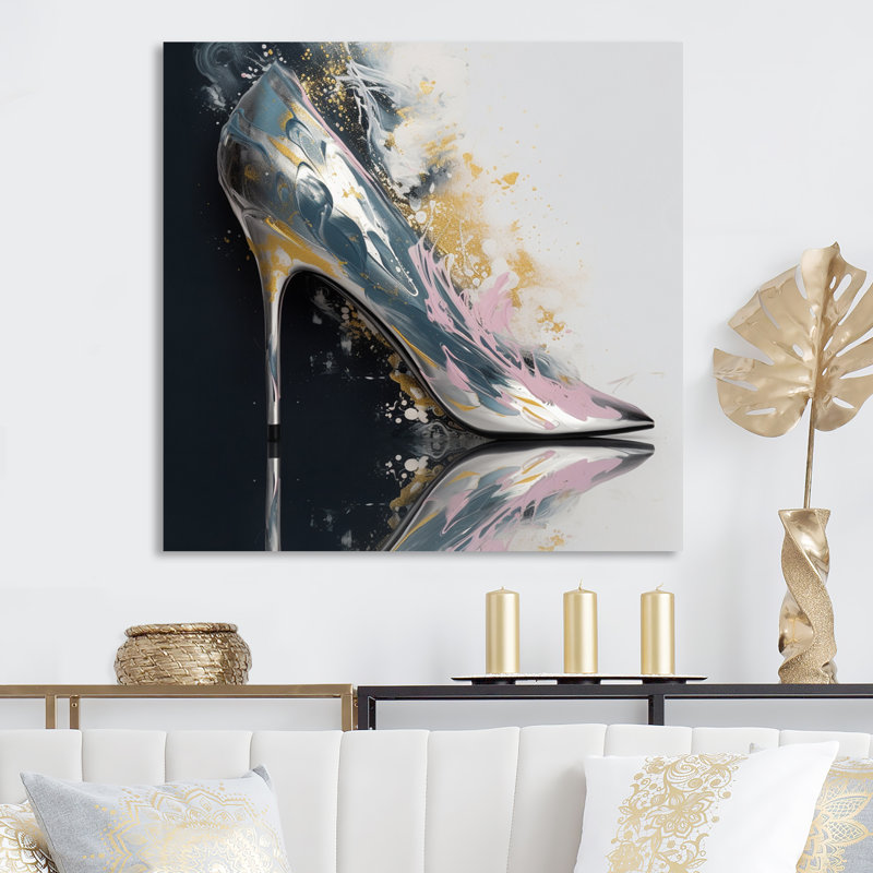 Rose High Heel Enchantment II - imprimé, H 16 po x l 16 po x P 1 po, Toile tendue