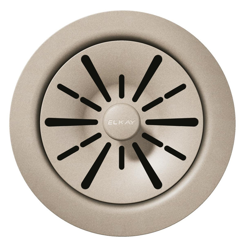 Quartz Perfect Drain 3-1/2" Polymer Disposer Flange Removable Basket Strainer Rubber Stopper Sndstne