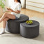 Table basse moderne rembourrée en mousse pour 2 personnes, table de bout rembourrée pour le salon, sans assemblage, table en velours côtelé gris,-989618342