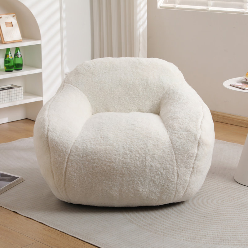 Fauteuil à billes, Ourson blanc cassé, H 26,8 po x l 39,4 po x P 36,6 po 