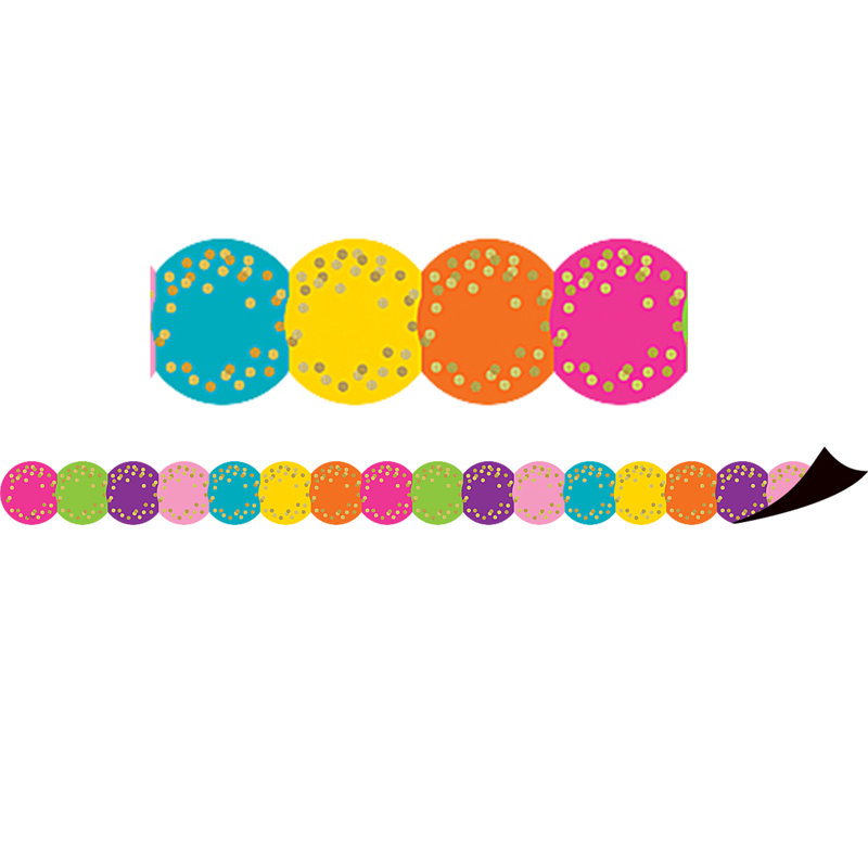 Cercles de confettis avec bordure magnétique découpée