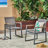 Of 2 Patio Chairs For Dining, Grey Aluminum, Mesh Seat Back, Rustproof, Contemporary Style Dining (2 ) - Aluminum Build With Faux Trim And Seat/Back Option-885590957