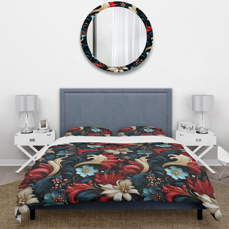 Literie à motif cachemire victorien Elegance III, Housse de couette simple + 1 taie décorative stan