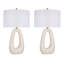 Lampe de table en céramique Serenity Loop - blanc texturé - ensemble de 2