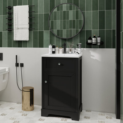 20" Bathroom Vanity With Sink, Bathroom Cabinet With Soft Closing Door, Storage Rack And Adjustable Shelve