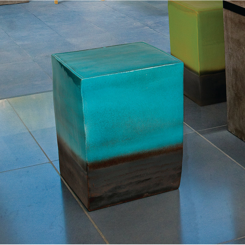 Garden Stool, White / Gloss Black
