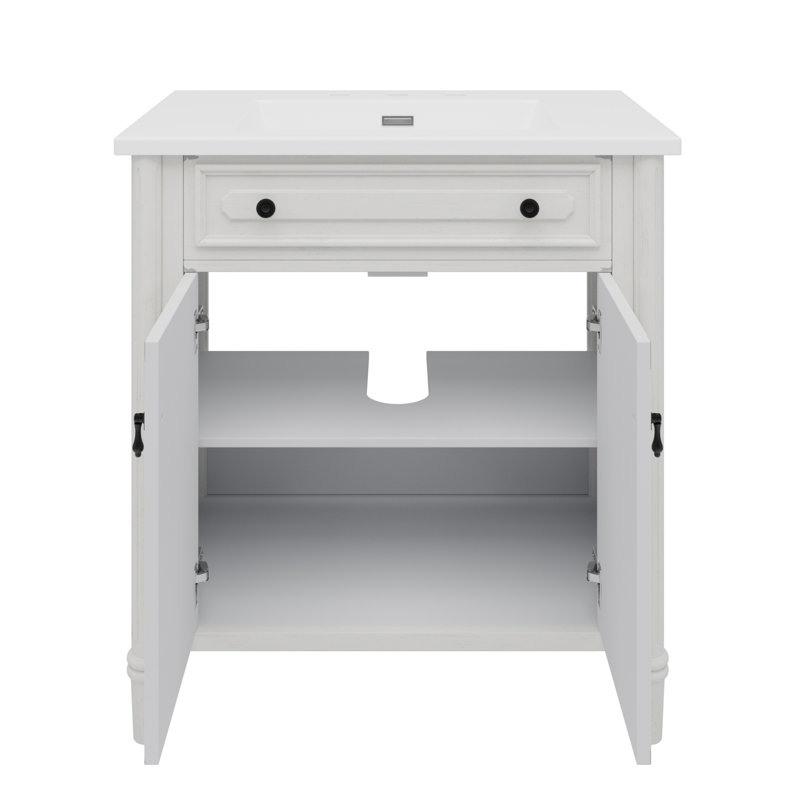 Meuble-lavabo 31 po avec lavabo, portes à fermeture douce et tablette ajustable 31 po, Blanc