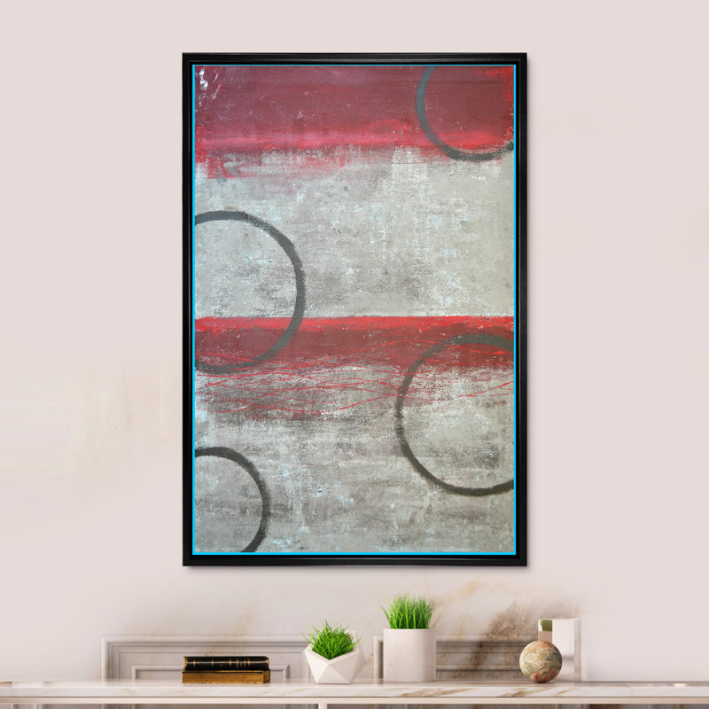 Art moderne gris et bleu II 2FL47759, Cadre noir, H 20 po x l 12 po x P 1 po