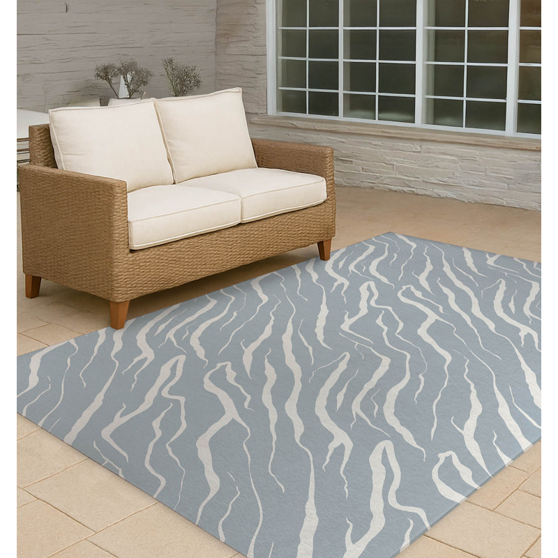 Lush Cracks Non-Slip Outdoor Rug, Rectangle 4' x 6'