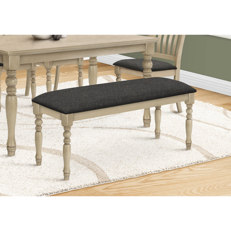 Banc 48 po rectangulaire gris antique, rembourré pour banc