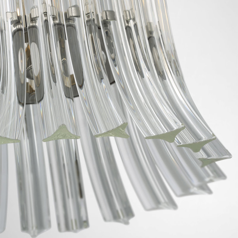 AERIN Rhine 12" Pendant with Crystal, Polished Nickel