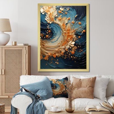 Abstrait, art mural sur toile Golden Sapphire