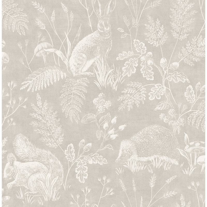 Papier peint Woodland Toile, Gris
