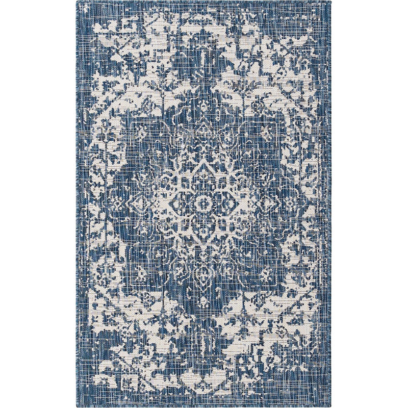Outdoor Destiny Area Rug Bone Color, Rectangle 3' x 5'