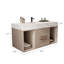 Meuble-lavabo flottant 39,4 po avec lavabo en céramique, 2 tiroirs à fermeture en douceur et plateau en ardoise blanche