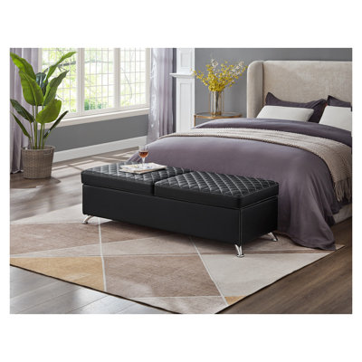 Banc de lit moderne avec rangement pour chambre à coucher