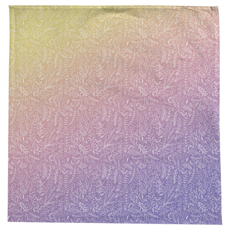 Leffel Ditsy Floral Pattern Tablecloth, Sunset Ombre