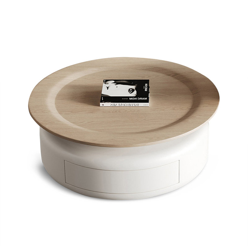 Table basse ronde en bois manufacturé Burlywood