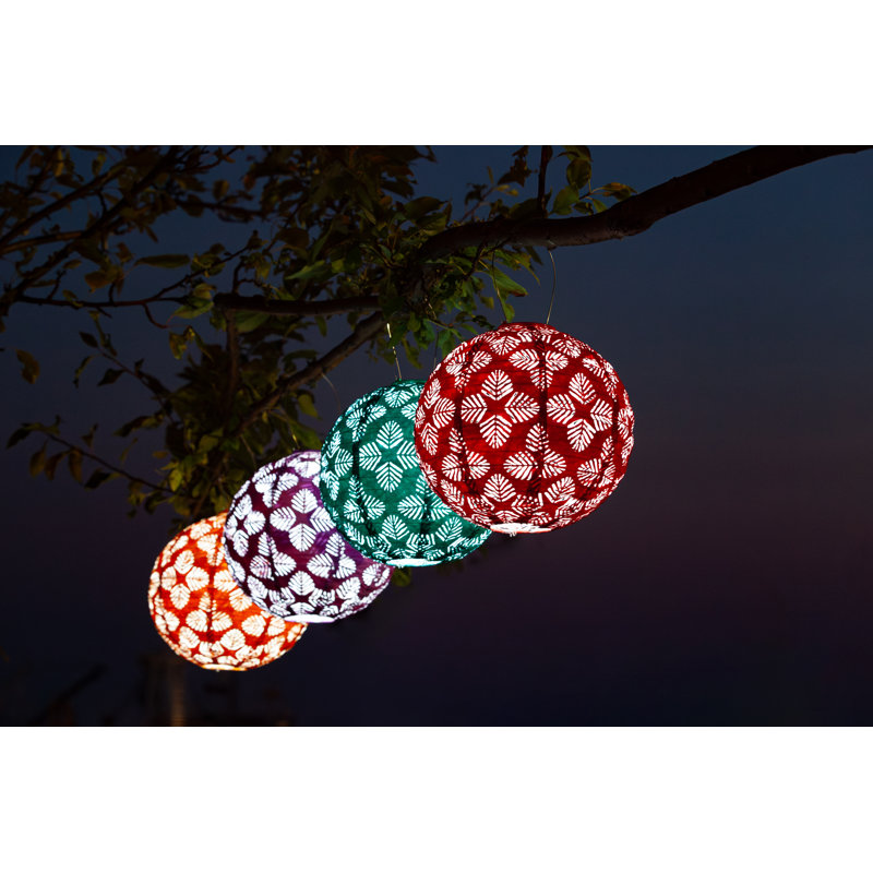 Chili Red 12'' Solar Powered LED Outdoor Lantern