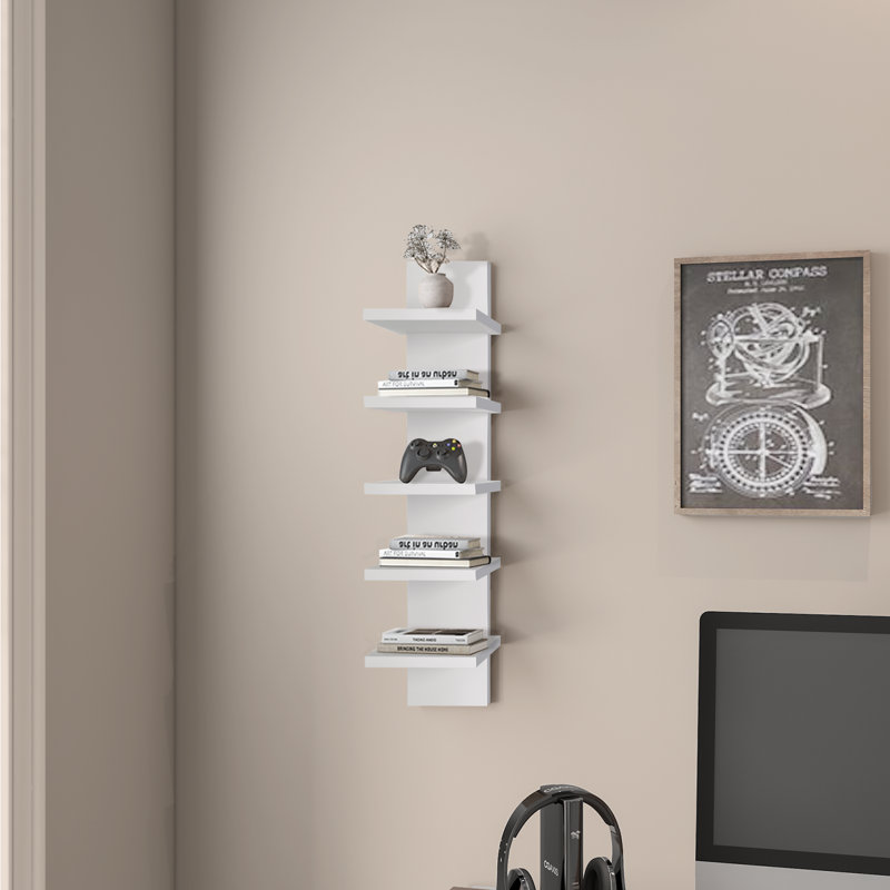 Pelicieux 5-Tier Small Wall Shelf, White