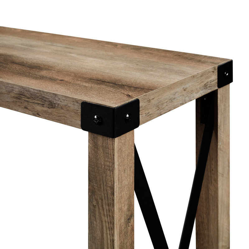 Table d'entrée Modern Farmhouse Metal-X avec tablette inférieure - gris délavé