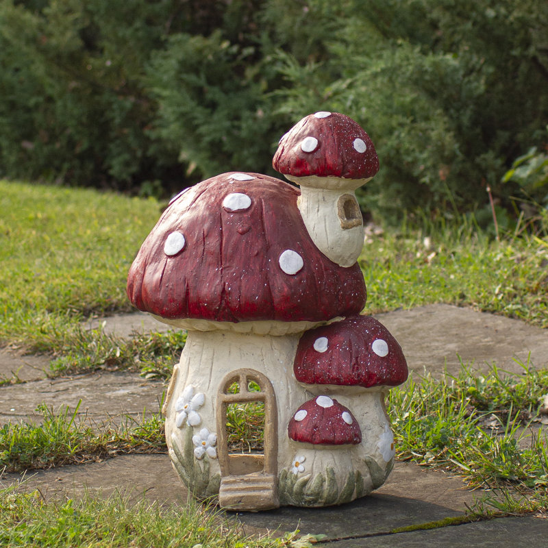 Statue de jardin 18 po rouge et beige