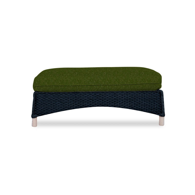 Mandalay Outdoor Ottoman, Callen Celadon, Ebony
