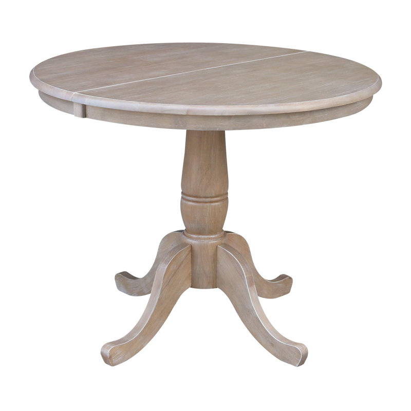 Ensemble de salle à manger extensible en bois massif Echols, Taupe-gris délavé, 5