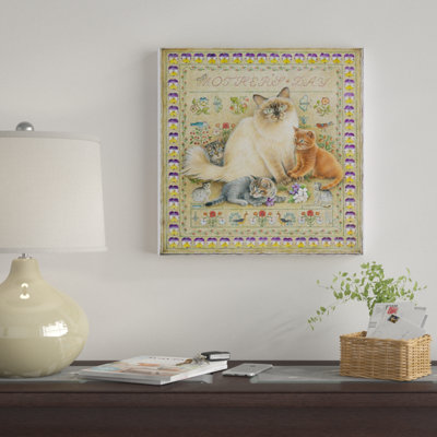 «Mother's Day with Odette and Her Kittens» par Ivory Cats - impression sur toile tendue