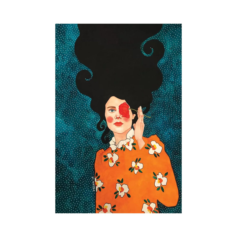On Melancholy Hill by Hülya Özdemir - Painting on Canvas, 66.04cm H x 45.72cm W x 1.91cm D, Wrapped Canvas