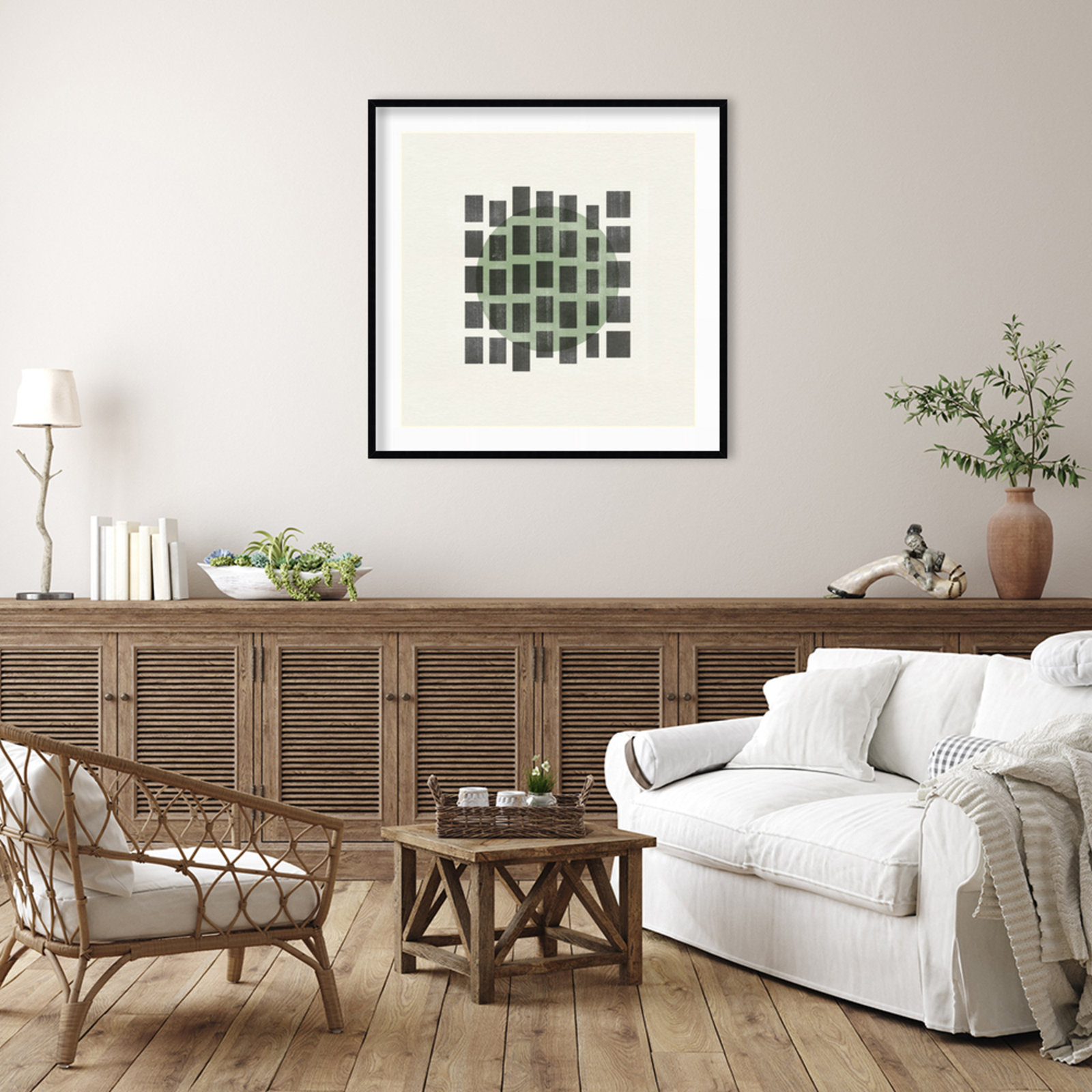 Leia "Minimalist Japandi 01" Print, 41" H x 41" W, Black