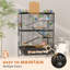 Cage à hamster avec plateau profond, cage à rat à 5 niveaux avec tablette de rangement, grande roue d'exercice, système de tubes, cabane, plateformes, rampes, plat de nourriture, bouteille d'eau, pour syrien, gerbille, souris