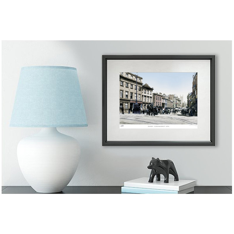 Derby, Cornmarket 1896 - Single Picture Frame Print, 45cm H x 60cm W