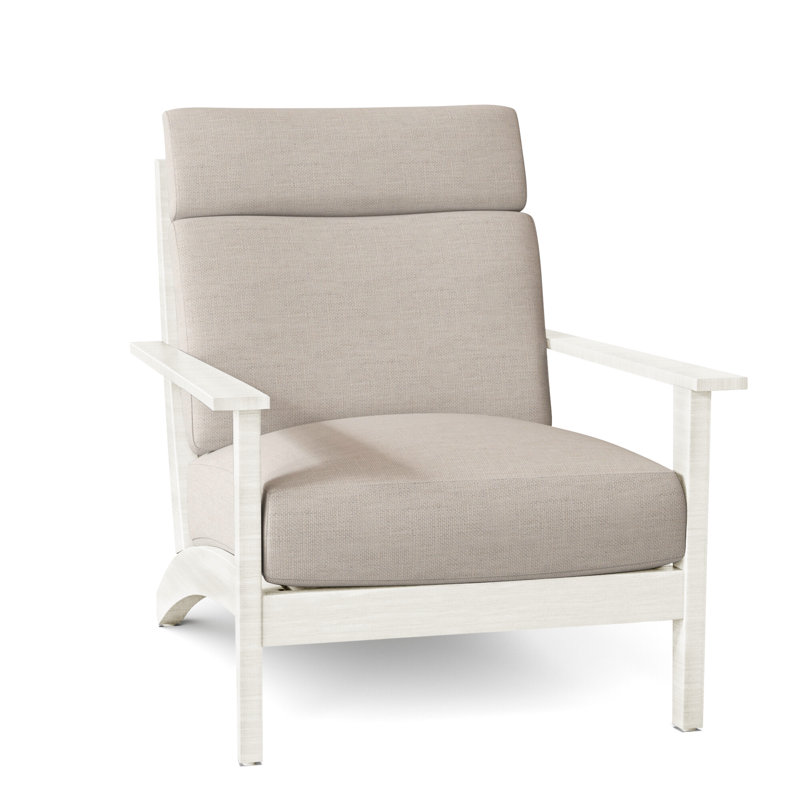 Chaise longue en aluminium Kennebunkport - Craie, Pas de passepoil + bourre standard, Sunbrella® ‑ lin colombe, Craie