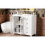 Meuble-lavabo de 35,42 po avec poignées dorées luxueuses, armoire à fermeture en douceur et évier protégé contre les débordements, lavabo en céramique facile à nettoyer, mécanisme de fermeture silencieuse, grand tiroir de rangement
