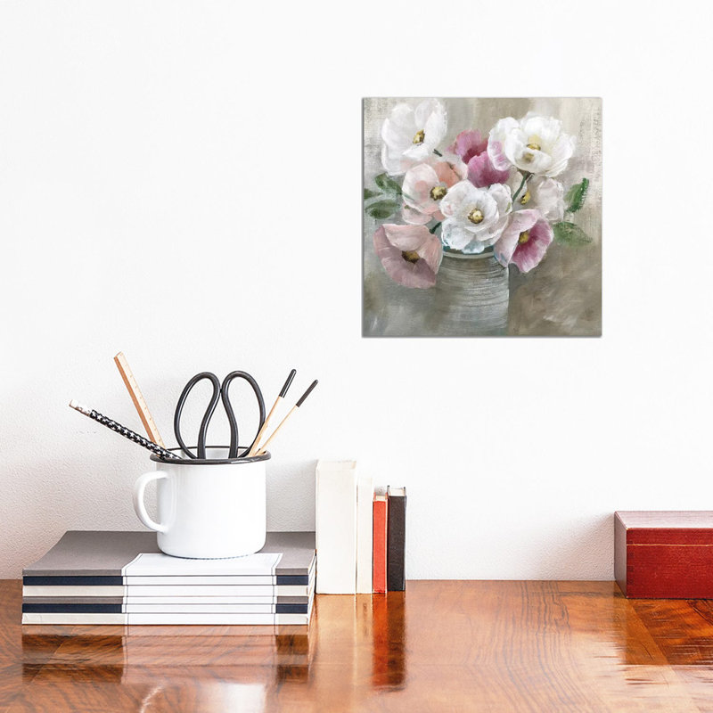 Blooming And Blushing - Painting on Canvas, Wrapped Canvas, 45.72 cm H x 45.72 cm W x 3.175 cm D
