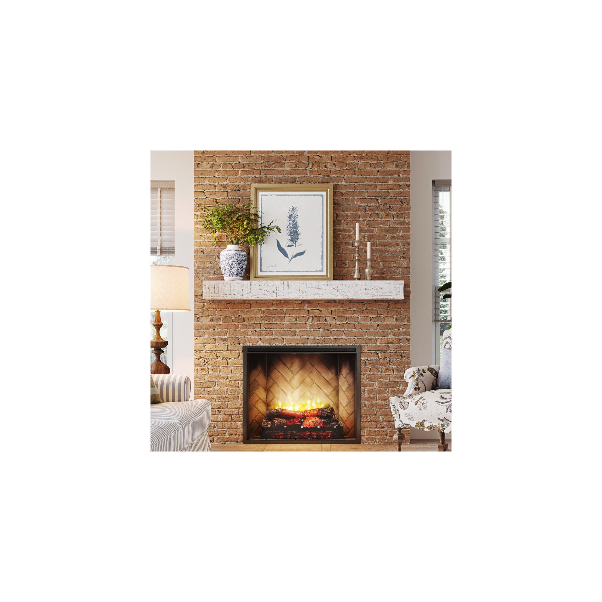 Country Living 72" Hatteras Pine Wood Mantel Shelf, 72
