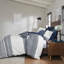 Housse de couette très grand / très grand - coton avec capitonnage en chenille, bleu marine, envers uni, housse de couette lavable à la machine, imprimé multicolore,-121234573-121234574