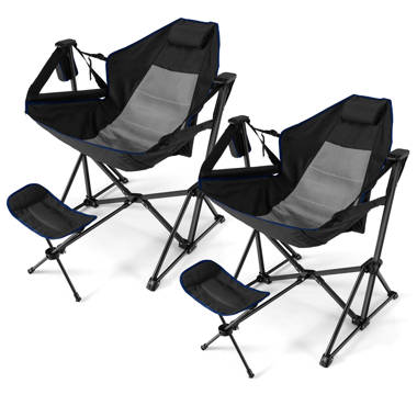 Wakeman Outdoors Blue Heavy-Duty Camp Chair with Footrest